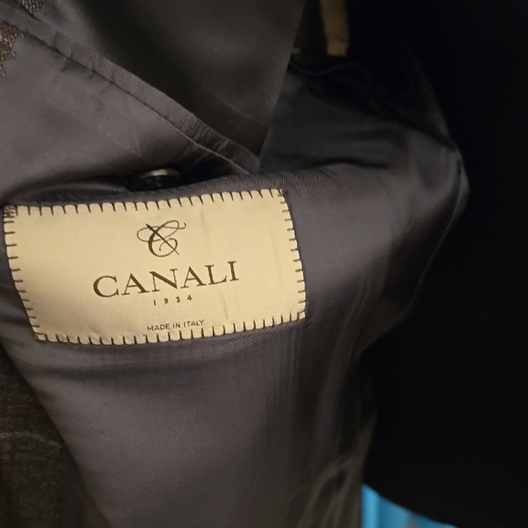 Canali Brown Plaid Men's Blazer - Picture 2 of 8